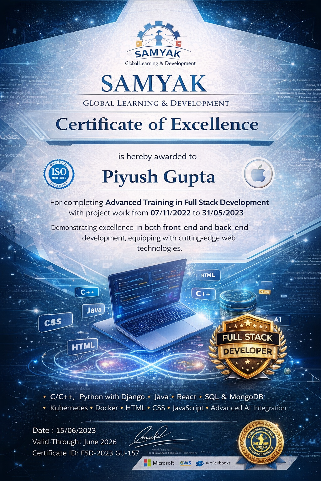 Full Stack Certificate